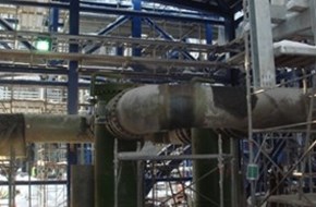 glass fiber tube installation in chemical plant